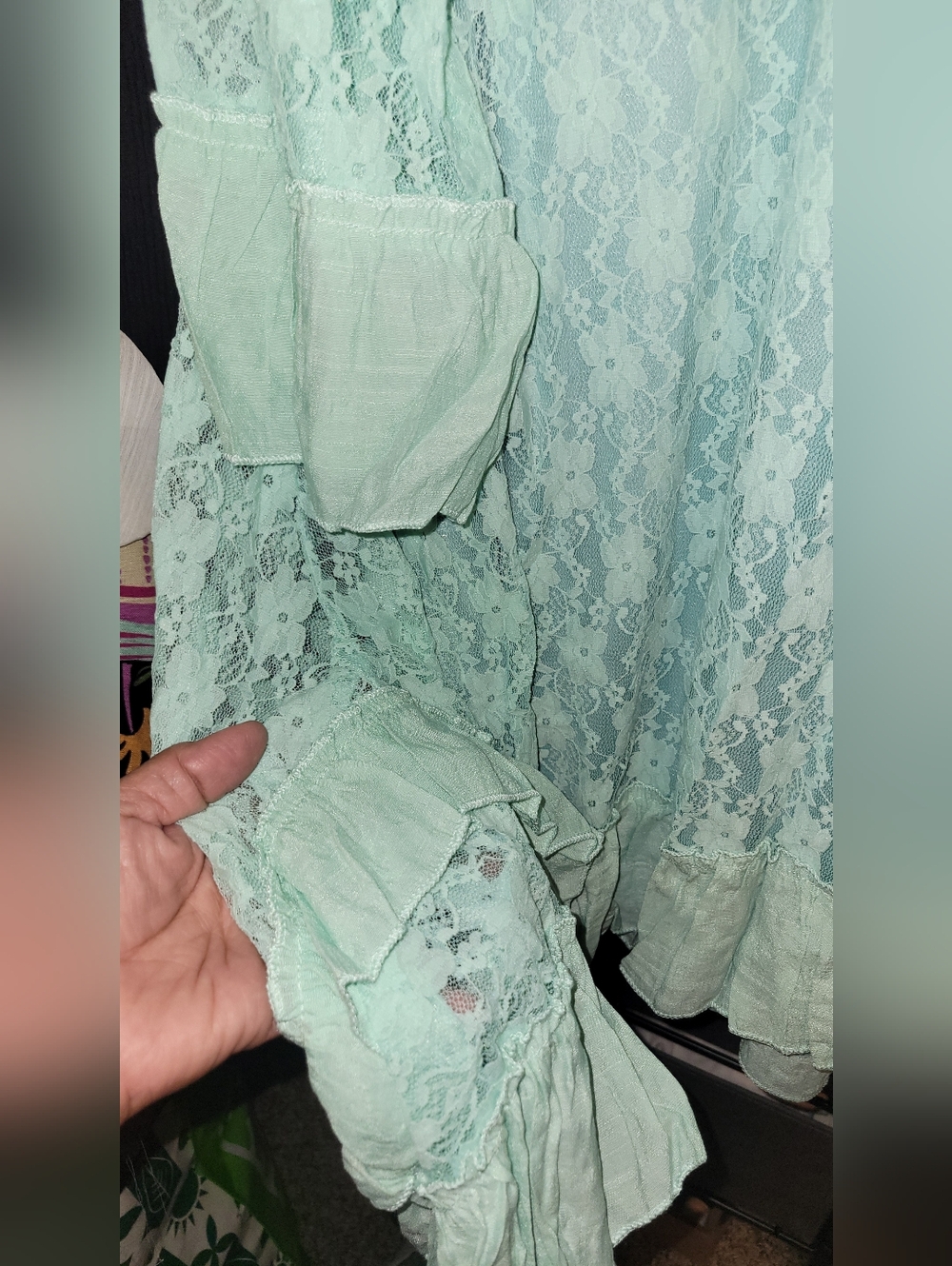 NIP Origami Mint Lace Tunic - Picture 3 of 6